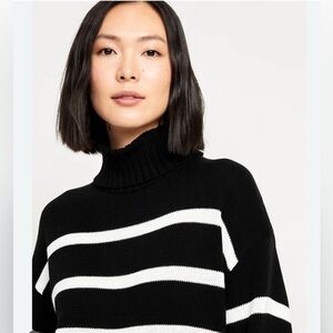 Old Navy Striped Nautical Oversized Turtleneck Pullover Knit Sweater XXL NWT